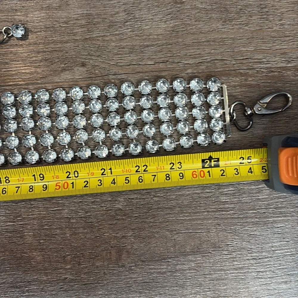 Rhinestone Belt. Approx 45” total length. Adjustable. - Picture 4 of 8